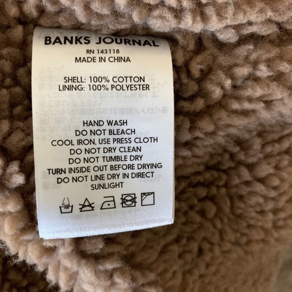 Banks Journal Sherpa lined coat, tan, s Med - Picture 3 of 12